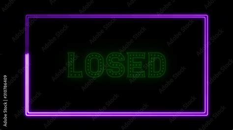 Lose You Lose Neon Sign Fluorescent Light Glowing On Banner Background