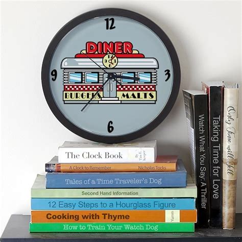 1950s Retro Diner Wall Clock By Whitecatdesigns Cafepress