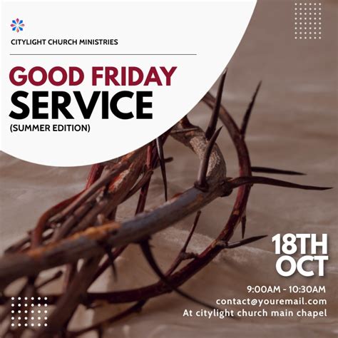 Copy Of Good Friday Church Service Flyer Template Postermywall