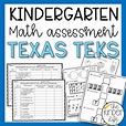 Kindergarten TEXAS TEKS Aligned Math Assessment and Scoring Log | TpT