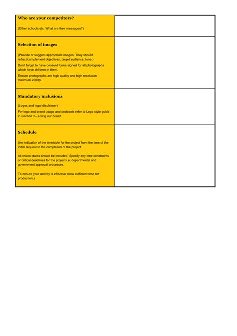 Creative Brief Template In Word And Pdf Formats Page 2 Of 2