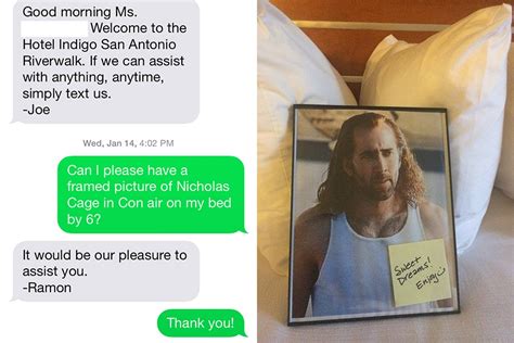 Guest Asks For Pictures Of Nicolas Cage To Be Left In Her Hotel Room