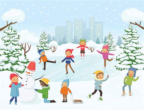 Playing In Snow Illustrations Royalty Free Vector Graphics And Clip Art