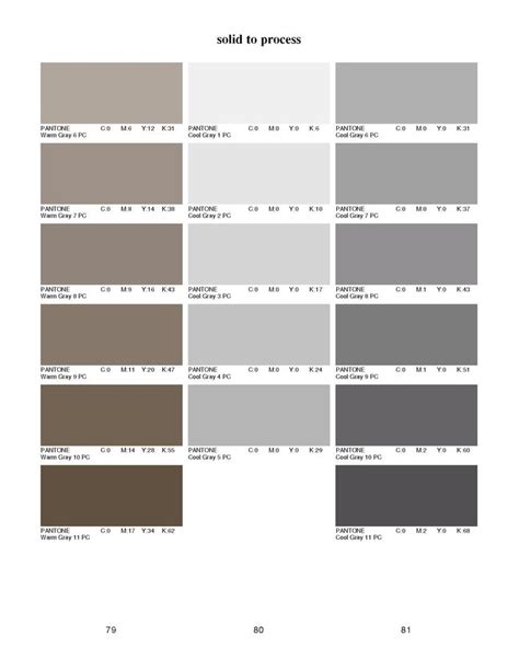 Grey Pantone Color Chart