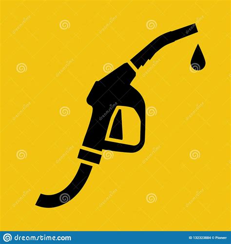 Fuel Pump Icon Black Silhouette Stock Vector Illustration Of Isolated