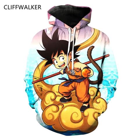 Dropshiping Dragon Ball Z Hoodies 3d Print Pullovers Sportswear Sweatshirts Super Saiyan Son