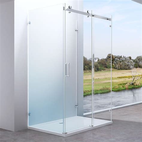 Buy Durovin Bathrooms U Shape Rectangular Framless Shower Enclosure Sliding Door X Side