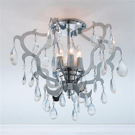 Get everyday low prices and fast shipping at bees lighting. Silver Damask and Crystal Semi Flush Mount Ceiling Light ...