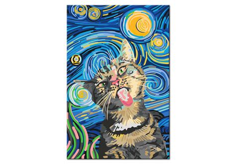 Peinture Par Numéro Freaky Cat Pour Adultes Kit Créatif Numero Dart