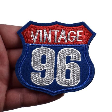 1pcs Vintage 96 Patch For Clothing Iron On Embroidered Sew Applique Cute Patch Fabric Badge