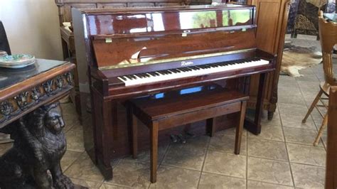 Dietmann Upright Cherry Wood Piano And Bench Made