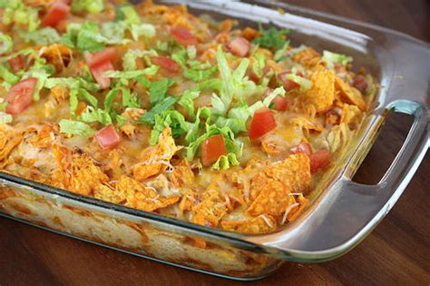 Top with remaining 1 cup cheese and remaining crushed chips. Dorito Chicken Casserole | AllFreeCasseroleRecipes.com