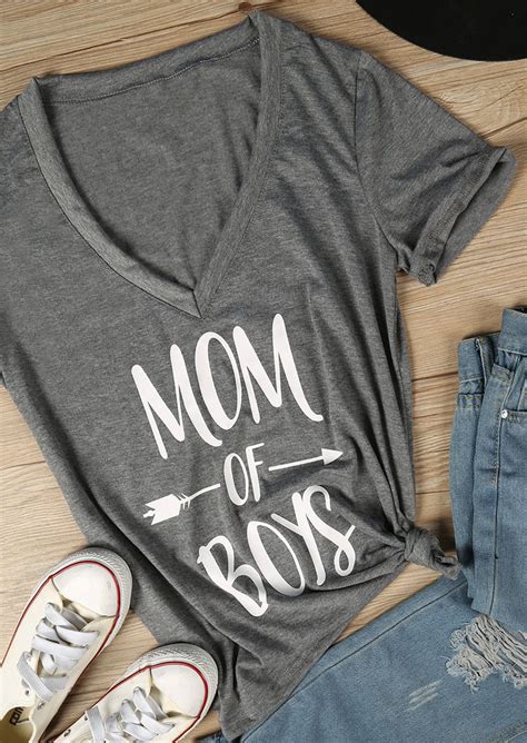 Mom Of Boys V Neck T Shirt Fairyseason