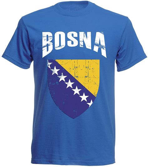 Aprom Bosnia Bosna World Cup T Shirt Sport Football D01 Royal Blue