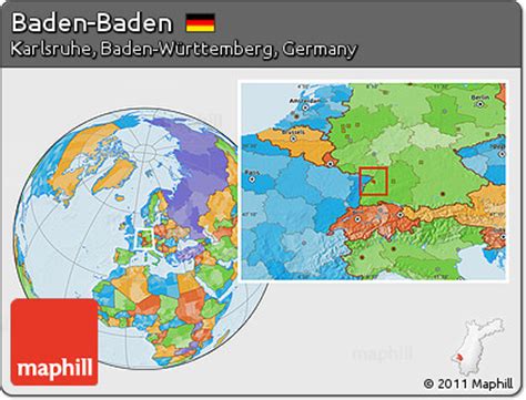 It can be approached from many european destinations including london stansted, dublin, rome. Free Political Location Map of Baden-Baden