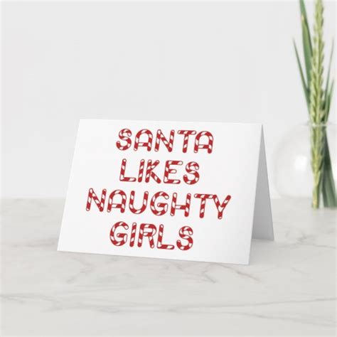 santa likes naughty girls holiday card