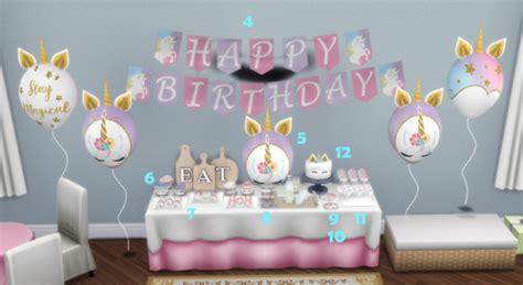 Happy Birthday Unicorn Party Sims Sims 4 Toddler Sims Baby
