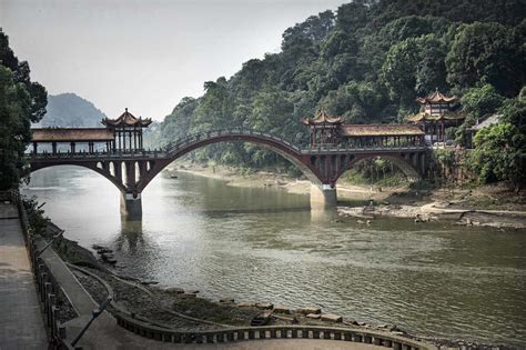Traditional Chinese Bridge In Leshan Sichuan China Asia Stock Photo