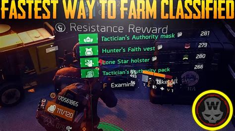 You can find it below. BEST way to farm Classified! Resistance Farm Guide (The Division 1.8) - YouTube