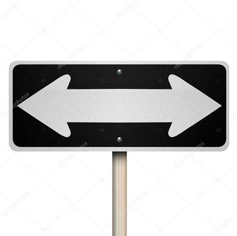 Two 2 Way Street Road Sign Options Choices Directions Stock Photo By