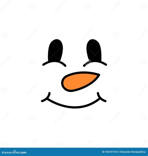 Cute Snowman Face Vector Snowman Head Stock Vector Illustration Of