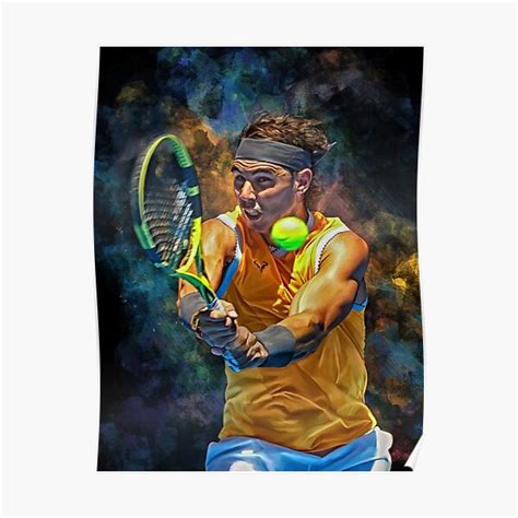 Rafa Nadal Backhand Australian Open 2019 Digital Artwork Print Poster