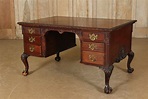 Lot - CHIPPENDALE STYLE CARVED MAHOGANY PARTNERS DESK