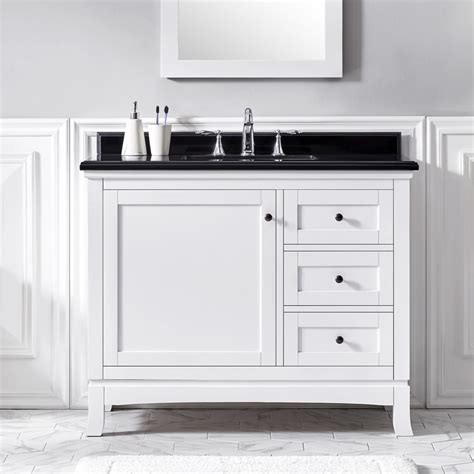 Ove Decors Sophia 42 In White Single Sink Bathroom Vanity With Black