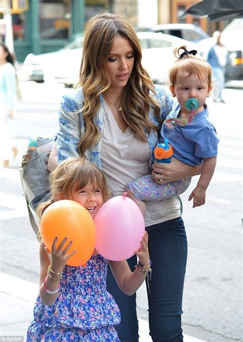 Back To Mommy Duty Jessica Alba Checks Out Of New York Hotel With Her Two Daughters In Tow