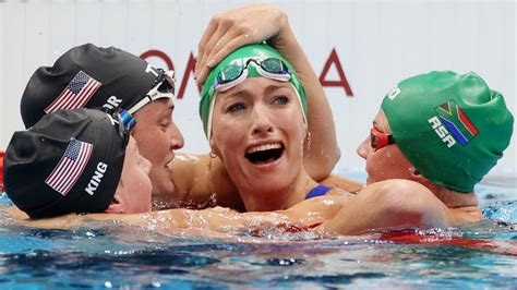 South African Swimmer Tatjana Schoenmaker Is Congratulated By Some Of