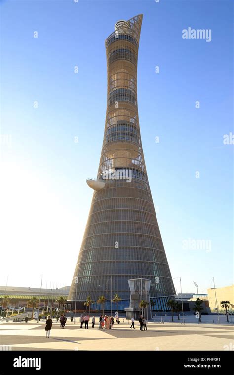 Qatar Aspire Tower In The Capital Doha Stock Photo Alamy