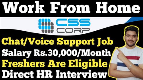 Work From Home Jobs For Freshers Css Corp Customer Support Job 😍