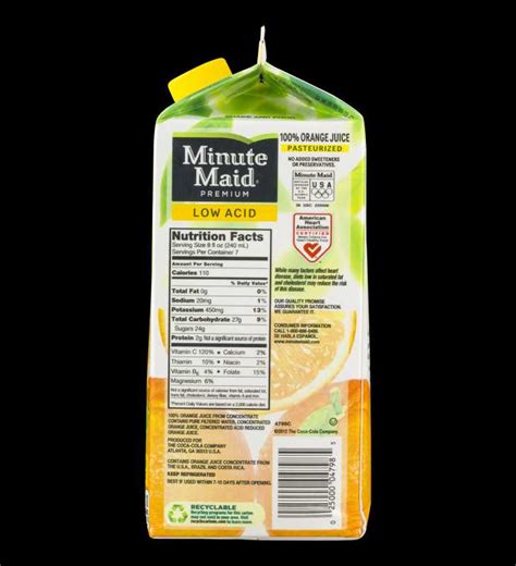 Minute Maid 100 Orange Juice Nutrition Facts Besto Blog