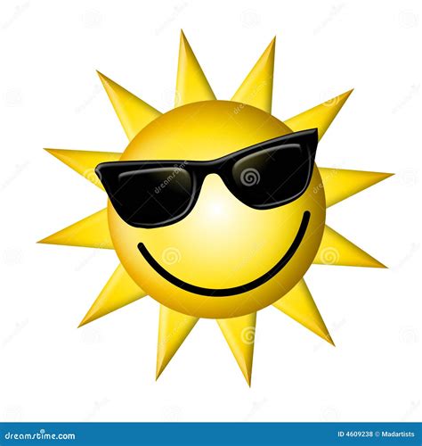 Cartoon Sun Wearing Dark Glasses Stock Illustration Illustration Of