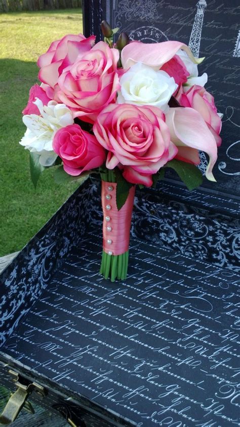 I will soon be ordering some more. Coral Pink Ivory Bridal Bouquet, Coral Bouquet, Coral ...