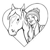 Wij hebben kleurplaten van springpaarden, dressuurpaarden, pony's en meer! Kleurplaat Amika en haar paard Merel (Studio100) | 1815