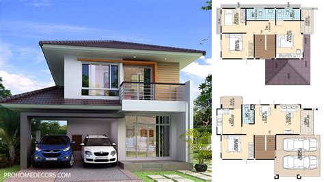 Simple House Design 85x12 With 4 Bedrooms House Design 3d