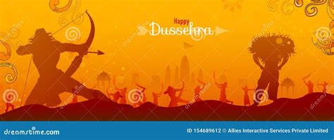Advertising Happy Dussehra Festival Banner Or Header Design Stock