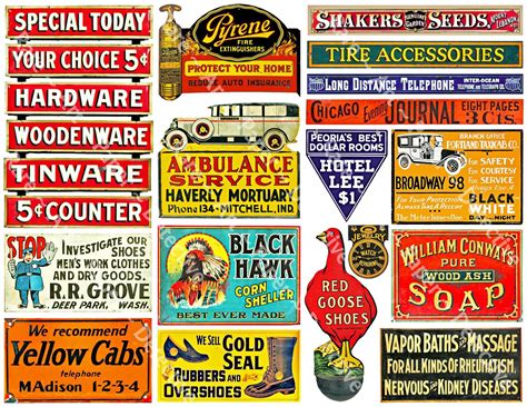 Advertising Sign Stickers General Store Sign Illustrations For Rustic