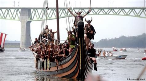 People Dressed As Vikings Boat During The Annual Viking Festival Of