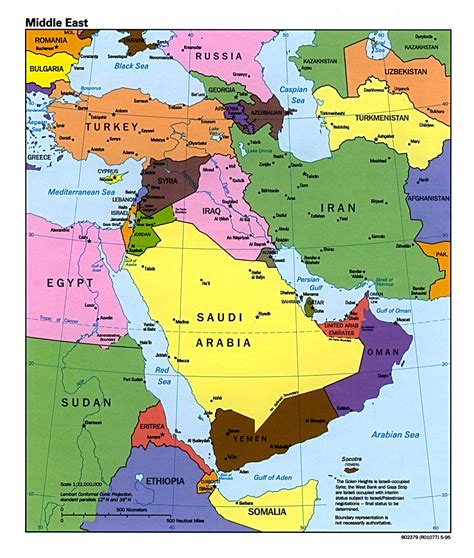 Mapa Político De Oriente Medio Tamaño Completo Ex