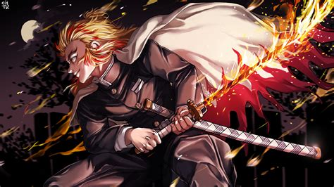 1920x1080 Kyojuro Rengoku Hd Demon Slayer 2022 Art 1080p Laptop Full Hd