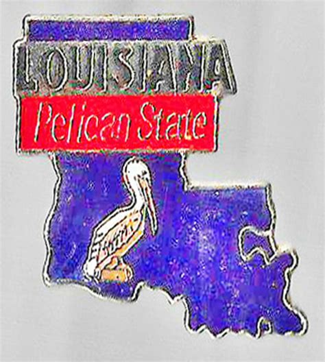 Lapel Hat Tie Pin Louisiana State Shape Pelican Lake Pontchartrain New