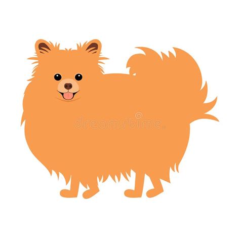 Pomeranian Dog Isolated On White Background Cartoon Dog Puppy Icon