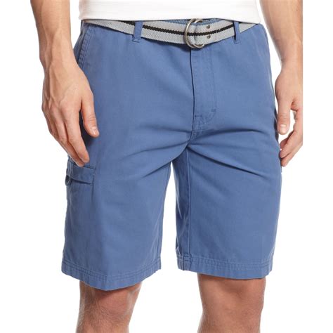 Weatherproof Vintage Canvas Belted Cargo Shorts In Blue For Men Lyst