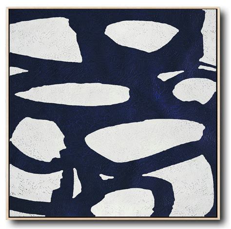Buy Large Canvas Art Online Hand Painted Navy Minimalist Painting On