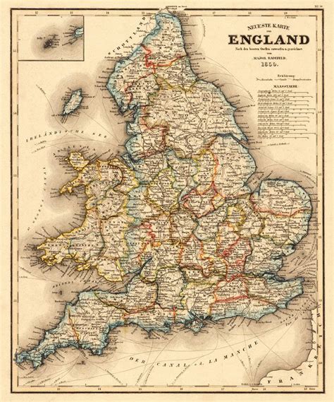 England Map United Kingdom Map Antique Map Of Uk Retro Art 12