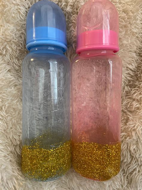 Set Of 2 Customized Glitter Bottles Etsy