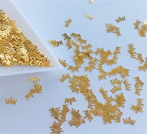 Gold Crowns Cabochons Nail Decals 102050 Pieces Nail Art Etsy Uk