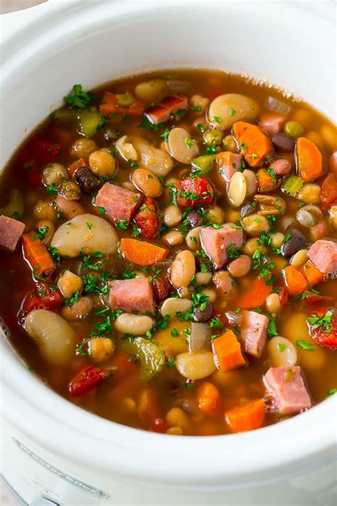 Place beans, ham bone, cubed ham, and water in the instant pot. How To Make Ham And Navy Beans In Crock Pot / Ham And Bean ...